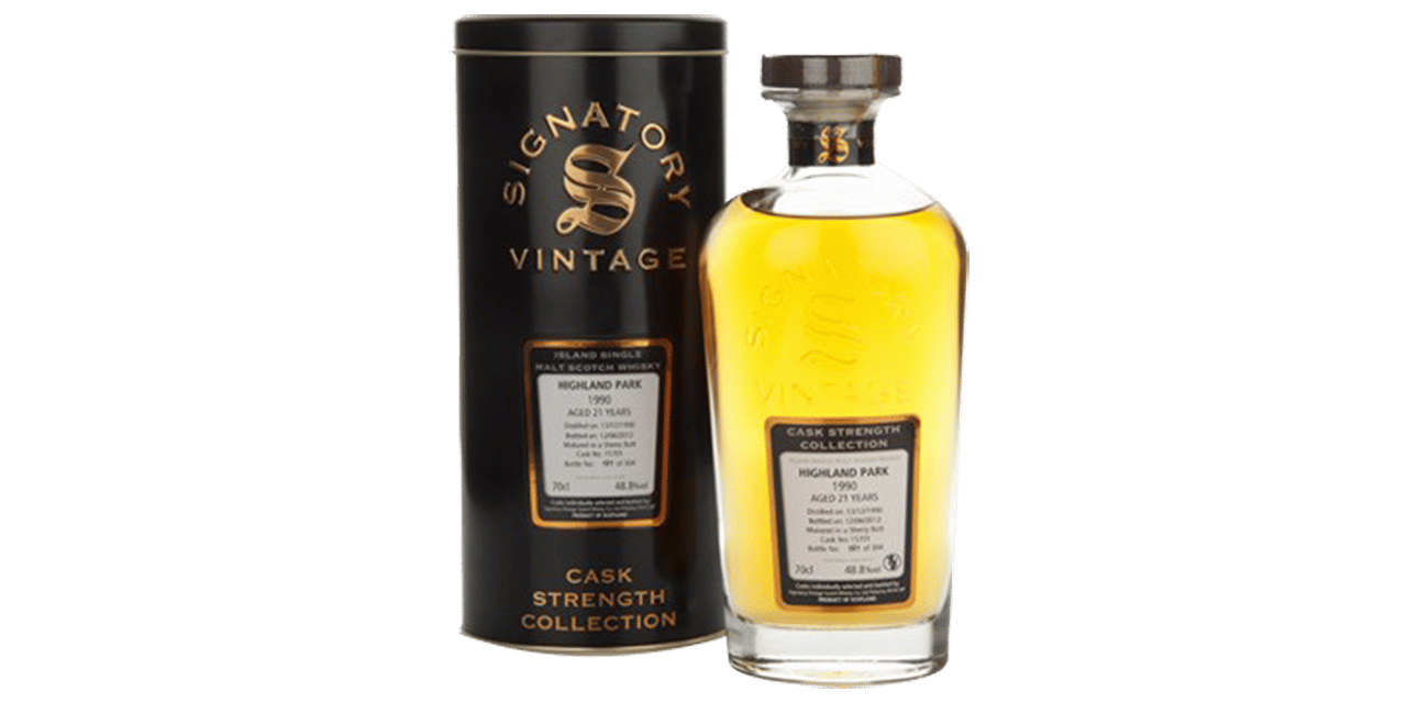 ruou signatory Highland Park 1990 21 Year Old Cask strength collection